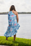 #3 Blue floral one shoulder Dress