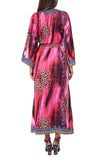 087 Fuchsia Animal Print Kimono