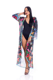 Floral black duster, pack of 2 #634