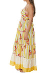 406 Floral Yellow Long Dress