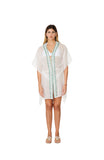 8006 W  White and Emerald Embellished Kimono 2023 embellished collection