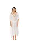 8002 B White and Gold Embellished Kaftan 2023 embellished collection