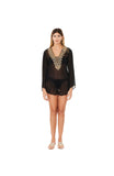 8000 B Black Long Sleeve Embellished Tunic 2023 embellished collection