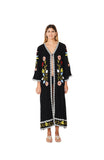 SD-3463-A HAND EMBROIDERED ANKLE LENGTH SHRUG BLACK