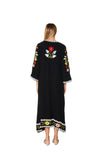 SD-3463-A HAND EMBROIDERED ANKLE LENGTH SHRUG BLACK