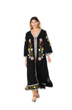 SD-3463-A HAND EMBROIDERED ANKLE LENGTH SHRUG BLACK