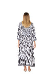 704-R Leopard Robe  Black and White