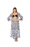 704-D Leopard Duster Black and White