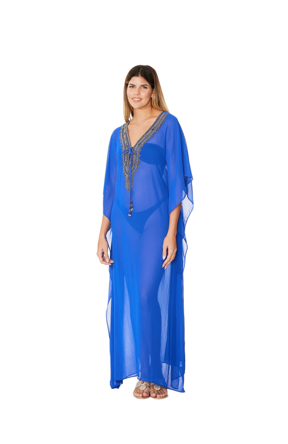 2023 collection - SD-3376 Royal Blue Embellished Kaftans