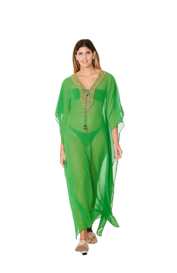 2023 collection - SD-3376 Lime Green  Embellished Kaftans