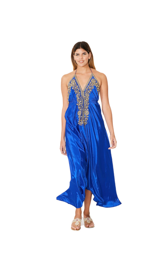 2023 collection - SD-3417-A Royal Blue Embellished dress