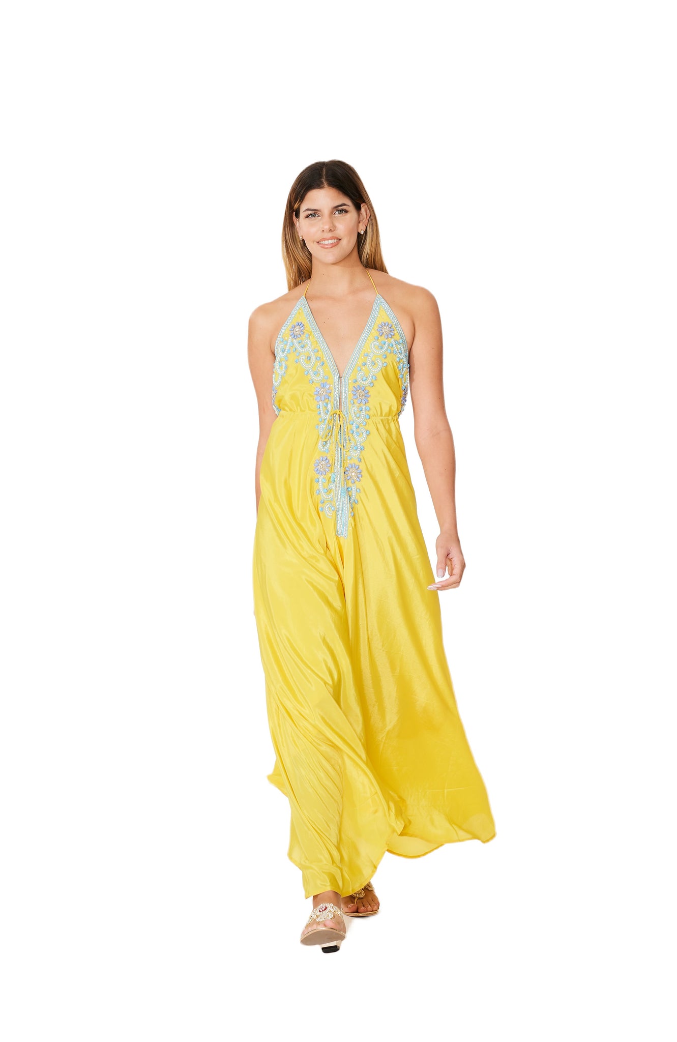 yellow embellished dress 2023 collection