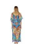 2023 collection - 271 Multicolor Animal Print Long kaftan