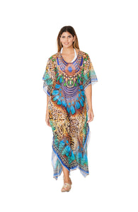 2023 collection - 271 Multicolor Animal Print Long kaftan