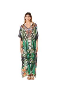 237 Tropical Kiwi Print Long kaftan 2023 Print collection