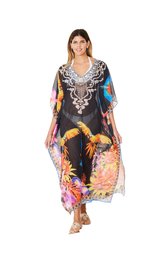 257 Bird Print Long kaftan 2023 Print collection