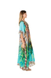 2023 collection - 424 Teal Animal Print Long kaftan