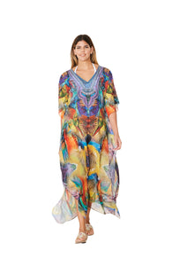 234 Multicolor Long kaftan 2023 Print collection