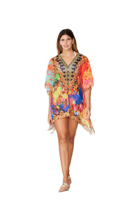 321 Multicolor Short kaftan 2023 Print collection