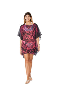 373 Lovely Rose Print Short kaftan 2023 Print collection