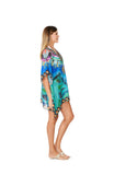 325 Peacock Multicolor Print Short kaftan 2023 Print collection