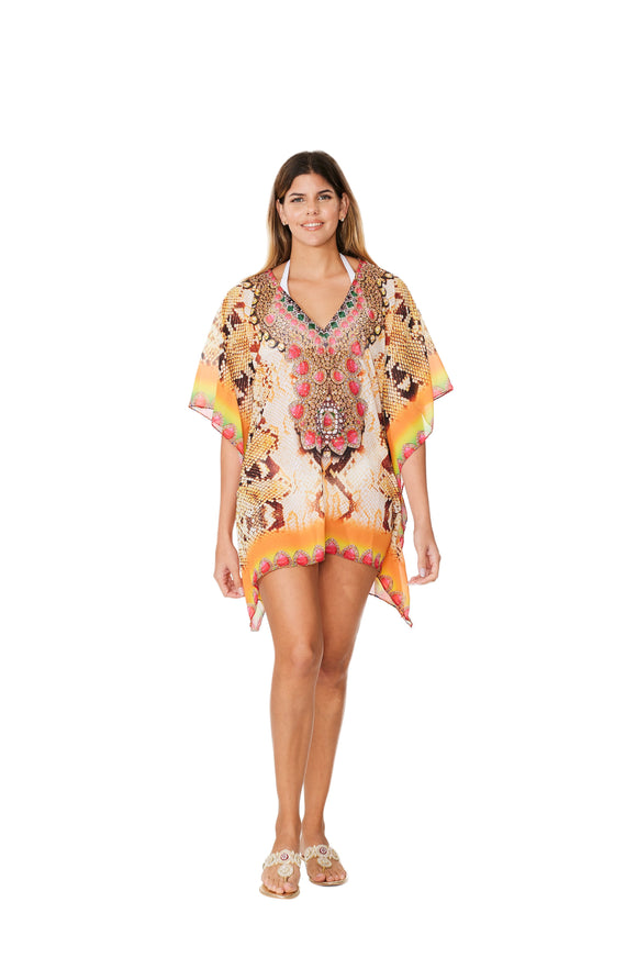 323 Snake Multicolor Print Short kaftan 2023 Print collection