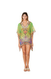 331 Lime Animal Print Short kaftan 2023 Print collection