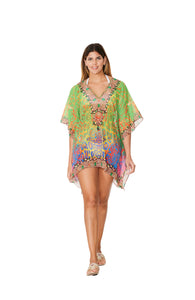 331 Lime Animal Print Short kaftan 2023 Print collection