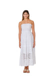 C-1951 White Strapless  Long Dress 2023 cotton collection