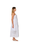 C-1951 White Strapless  Long Dress 2023 cotton collection