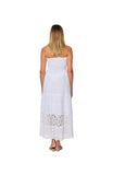 C-1951 White Strapless  Long Dress 2023 cotton collection