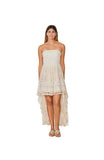 C-1374 Ivory Strapless  High Low Dress 2023 cotton collection