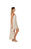 C-1374 Ivory Strapless  High Low Dress 2023 cotton collection