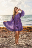 Aj043 Purple lace dress -   New Arrival - 2023 collection