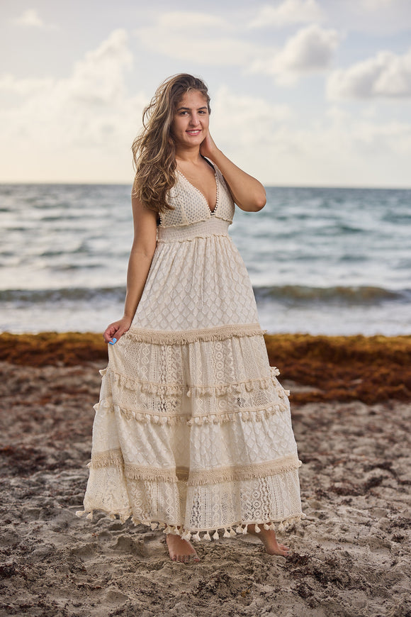 1677 Ivory Lace dress - 2023 collection- new arrival 2023 cotton collection