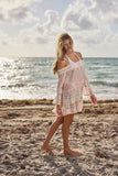 CS-130 pastel pink boho mini dress - 2023 collection