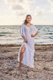 #5 white cotton Long Kaftan