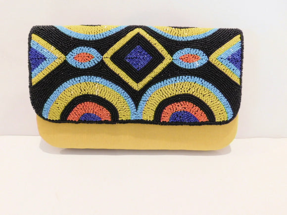 Silk yellow clutch