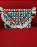 Multicolor Boho Clutch with Coins