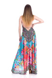 656 blue floral Hawaii Halter Dress Pack of 2