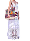 SB-013 White/multicolor Embroidered Tote BACK IN STOCK