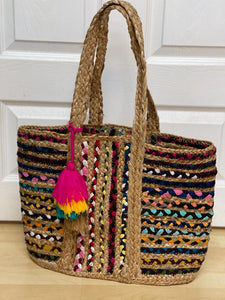 Bohemian Multicolor Tote with Fringe NEW ARRIVAL 2022