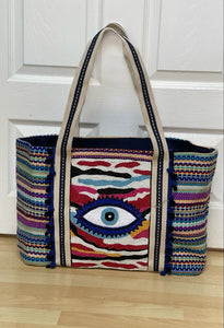 Colorful Evil Eye Tote $35 each NEW ARRIVAL