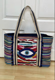 Colorful Evil Eye Tote $35 each NEW ARRIVAL