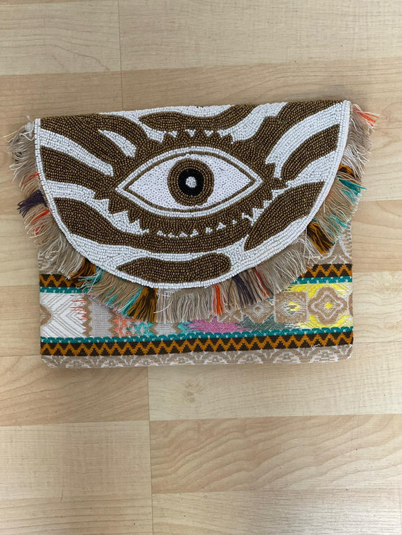 Boho multicolor evil eye summery clutch NEW ARRIVAL