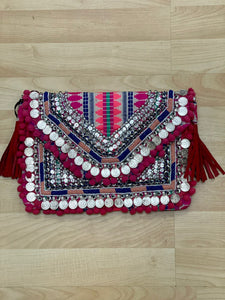 Boho Clutch with Coins BACK IN STOCK