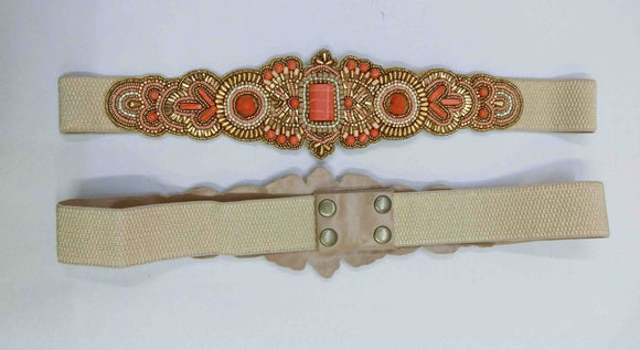 2023 collection Coral Elastic Stretch Beaded Belt