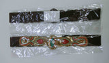 T2023 collection Teal and Coral Elastic Stretch Beaded Belt