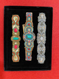 2023 collection Orange/Turquoise Multi-Stones Elastic Stretch Beaded Belt