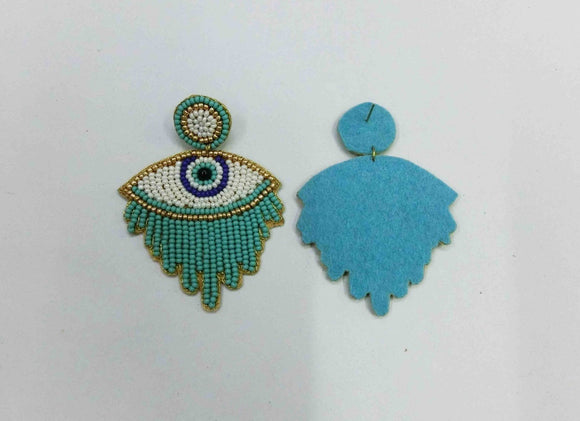 2023 collection Bohemian Statement beaded evil eye earrings